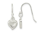 FJC Finejewelers 925 Sterling Silver Polished Heart Dangle Shephard Hook Earrings 22 x 7 mm