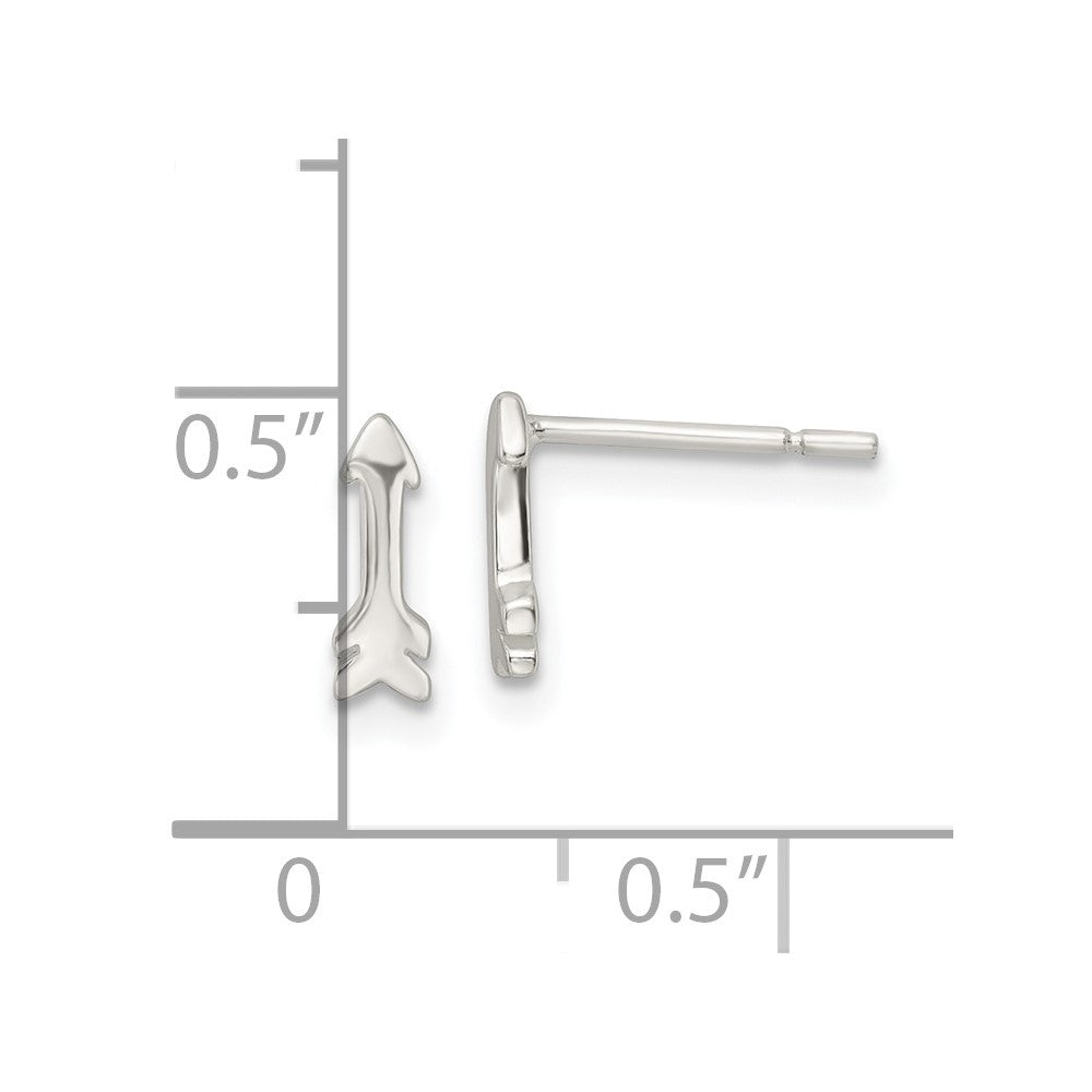 FJC Finejewelers 925 Sterling Silver Button Polished Tiny Arrow Post Earrings 8 x 2 mm