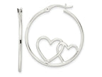 FJC Finejewelers 925 Sterling Silver Hearts Round 1.5x30mm Hoop Earrings 32 mm x 29 mm