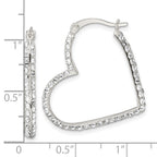 FJC Finejewelers 925 Sterling Silver CZ Heart Hoop Earrings 28 x 24 mm