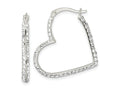 FJC Finejewelers 925 Sterling Silver CZ Heart Hoop Earrings 28 x 24 mm