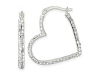 FJC Finejewelers 925 Sterling Silver CZ Heart Hoop Earrings 28 x 24 mm