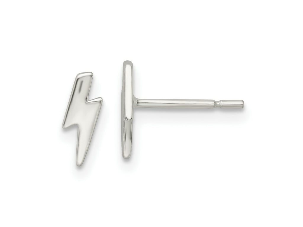 FJC Finejewelers 925 Sterling Silver Button Polished Tiny Lightning Post Earrings 8 x 3 mm