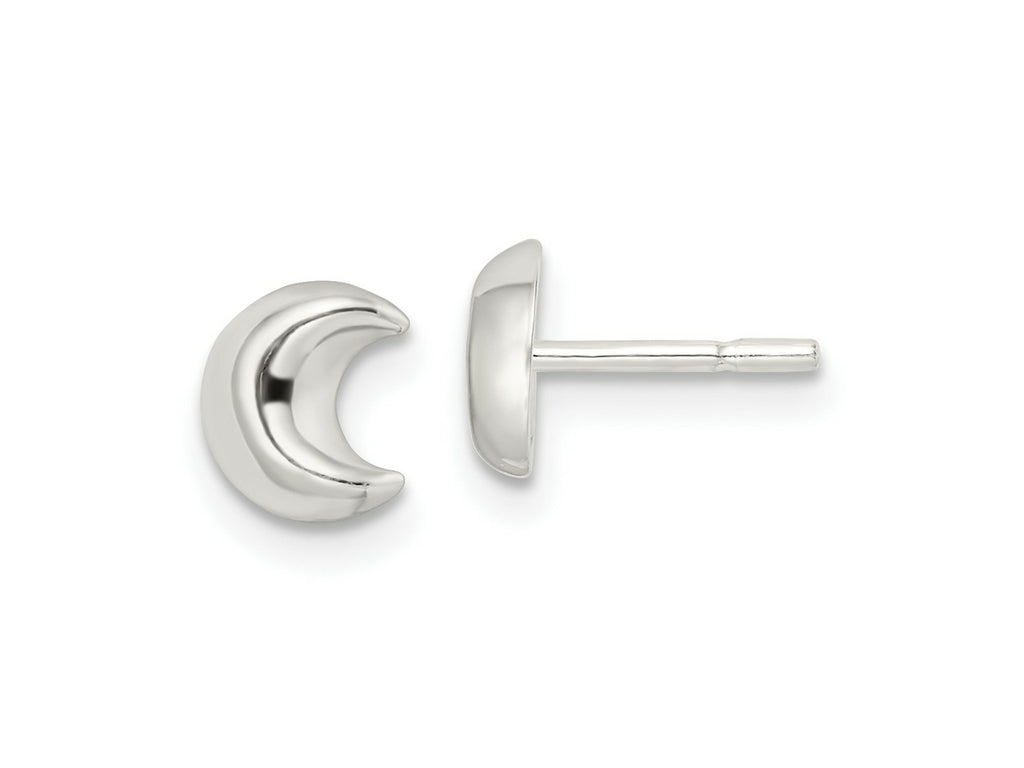 FJC Finejewelers 925 Sterling Silver Button Polished Crescent Moon Post Earrings 6 x 6 mm