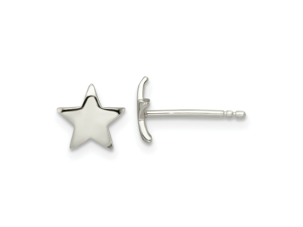 FJC Finejewelers 925 Sterling Silver Button Polished Star Post Earrings 7 x 8 mm