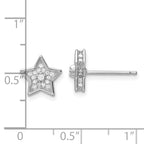 FJC Finejewelers 925 Sterling Silver Button Polished Rhodium Plated CZ Star Post Earrings 9 x 9 mm