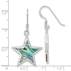 FJC Finejewelers 925 Sterling Silver Rhodium Plated Polished Abalone Star Dangle Earrings 36 x 19 mm