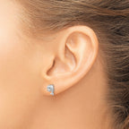 FJC Finejewelers 925 Sterling Silver Button Rhodium Plated CZ Dolphin Post Earrings 7 x 6 mm