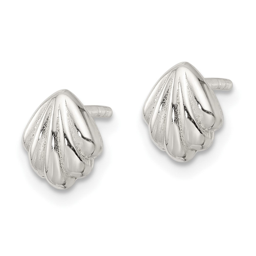 FJC Finejewelers 925 Sterling Silver Button Polished Shell Post Earrings 7 x 6 mm