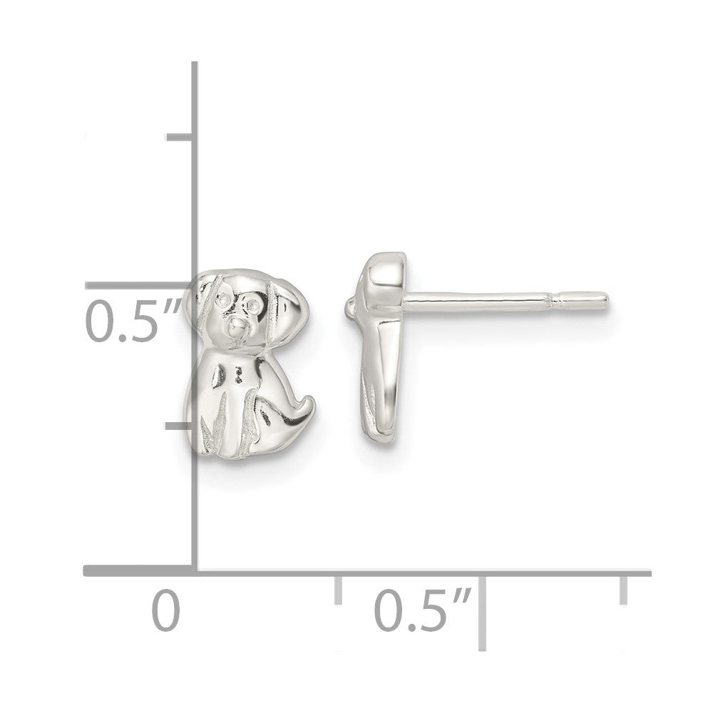FJC Finejewelers 925 Sterling Silver Button Polished Puppy Post Earrings 8 x 6 mm