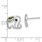 FJC Finejewelers 925 Sterling Silver Button Rhodium Plated Abalone Elephant Post Earrings 10 x 11 mm