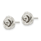 FJC Finejewelers 925 Sterling Silver Button Polished Rose Post Earrings 8 x 9 mm