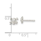 FJC Finejewelers 925 Sterling Silver Button Polished Skull and Crossbones Post Earrings 5 x 6 mm