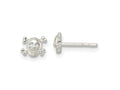 FJC Finejewelers 925 Sterling Silver Button Polished Skull and Crossbones Post Earrings 5 x 6 mm