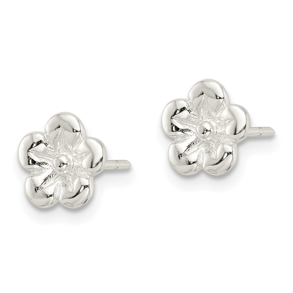 FJC Finejewelers 925 Sterling Silver Button Polished Flower Post Earrings 8 x 7 mm