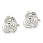 FJC Finejewelers 925 Sterling Silver Button Polished Rose Post Earrings 10 x 10 mm