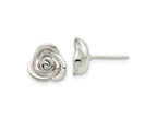 FJC Finejewelers 925 Sterling Silver Button Polished Rose Post Earrings 10 x 10 mm