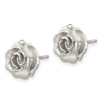 FJC Finejewelers 925 Sterling Silver Button Rhodium Plated Rose Post Earrings 12 x 12 mm