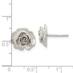 FJC Finejewelers 925 Sterling Silver Button Rhodium Plated Rose Post Earrings 12 x 12 mm