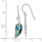 FJC Finejewelers 925 Sterling Silver Dangle Rhodium Plated Abalone Leaf Shephard Hook Earrings 31 x 8 mm