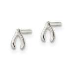 FJC Finejewelers 925 Sterling Silver Button Polished Wish Bone Post Earrings 5 x 3 mm