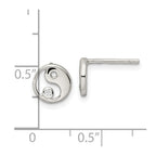 FJC Finejewelers 925 Sterling Silver Button Polished CZ Yin Yang Post Earrings 7 x 7 mm