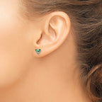 FJC Finejewelers 925 Sterling Silver Button  Green and White CZ Butterfly Post Earrings 5 x 7 mm