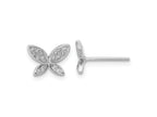 FJC Finejewelers 925 Sterling Silver Button Rhodium Plated CZ Butterfly Post Earrings 7 x 10 mm