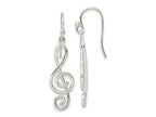 FJC Finejewelers 925 Sterling Silver Polished Treble Clef Dangle Shepherd Hook Earrings 38 x 9 mm