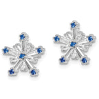 FJC Finejewelers 925 Sterling Silver Button  Polished Blue and White CZ Snowflake Post Earr 13 x 13 mm