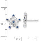 FJC Finejewelers 925 Sterling Silver Button  Polished Blue and White CZ Snowflake Post Earr 13 x 13 mm