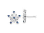 FJC Finejewelers 925 Sterling Silver Button  Polished Blue and White CZ Snowflake Post Earr 13 x 13 mm