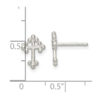 FJC Finejewelers 925 Sterling Silver Button Polished Budded Cross Post Earrings 11 x 8 mm