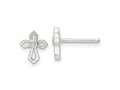 FJC Finejewelers 925 Sterling Silver Button Polished CZ Passion Cross Post Earrings 8 x 7 mm