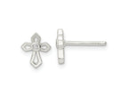 FJC Finejewelers 925 Sterling Silver Button Polished CZ Passion Cross Post Earrings 8 x 7 mm