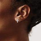 FJC Finejewelers 925 Sterling Silver Button Rhod-plated Polished CZ Passion Cross Post Earrings 10 x 7 mm
