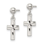 FJC Finejewelers 925 Sterling Silver Polished and Bright Cut Latin Cross Post Dangle Earrings 19 x 7 mm