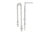 FJC Finejewelers 925 Sterling Silver and Bright Cut Cross Multi-Chain Post Dangle Earrings 39 x 6 mm