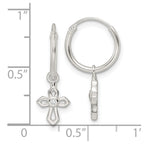 FJC Finejewelers 925 Sterling Silver Polished CZ Passion Cross Dangle Endless Hoop Earrings 22 x 12 mm