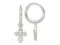 FJC Finejewelers 925 Sterling Silver Polished CZ Passion Cross Dangle Endless Hoop Earrings 22 x 12 mm