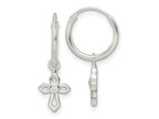 FJC Finejewelers 925 Sterling Silver Polished CZ Passion Cross Dangle Endless Hoop Earrings 22 x 12 mm