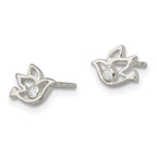 FJC Finejewelers 925 Sterling Silver Button Polished CZ Dove Post Earrings 6 x 8 mm