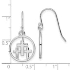FJC Finejewelers 925 Sterling Silver  Polished 3 Crosses in Circle Dangle Earrings 28 x 14 mm
