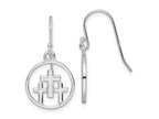FJC Finejewelers 925 Sterling Silver  Polished 3 Crosses in Circle Dangle Earrings 28 x 14 mm