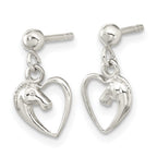 FJC Finejewelers 925 Sterling Silver Rhodium Plated Open Heart Horse Head Dangle Earrings 14 x 8 mm