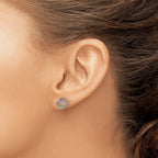 FJC Finejewelers 925 Sterling Silver Button Rhodium Plated Rainbow Crystal Clover Post Earrings 8 x 8 mm