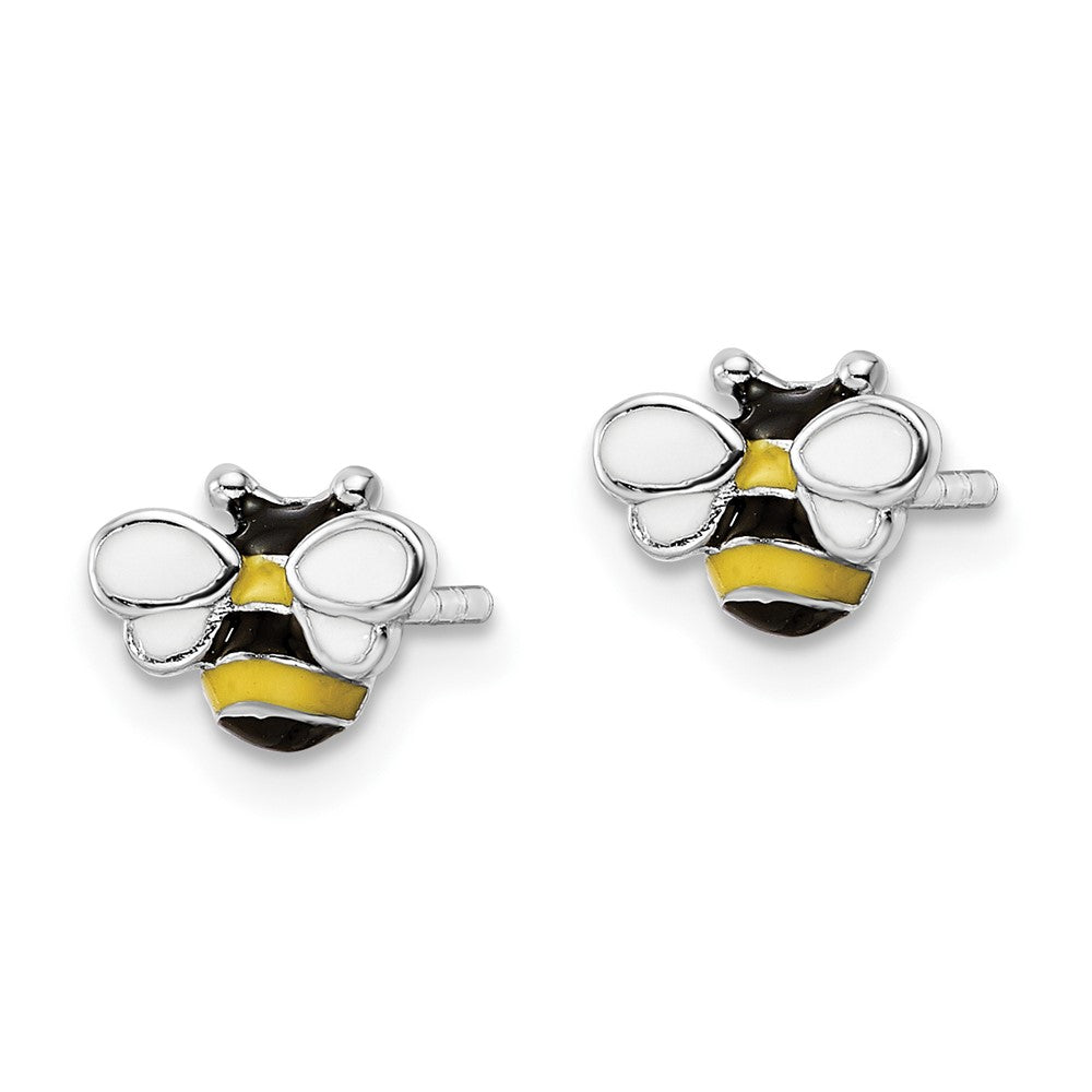 FJC Finejewelers 925 Sterling Silver Button d Enameled Bumblebee Petite Post Earrings 6 x 8 mm
