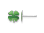 FJC Finejewelers 925 Sterling Silver Button Rhodium Platedd Enamel 4 Leaf Clover Post Earrings 9 x 8 mm
