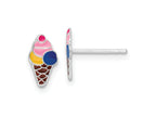FJC Finejewelers 925 Sterling Silver Button  Enamel Kids Ice Cream Cone Post Earrings 9 x 5 mm