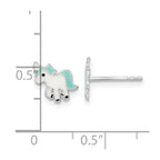 FJC Finejewelers 925 Sterling Silver Button  Polished Enameled Unicorn Post Earrings 9 x 8 mm